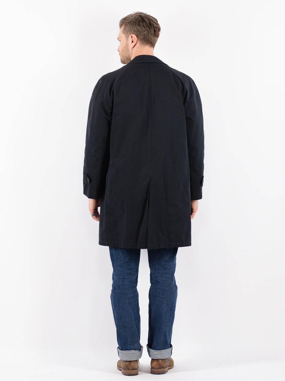 Vintage 70's Men Mac Coat in BlueZ1498