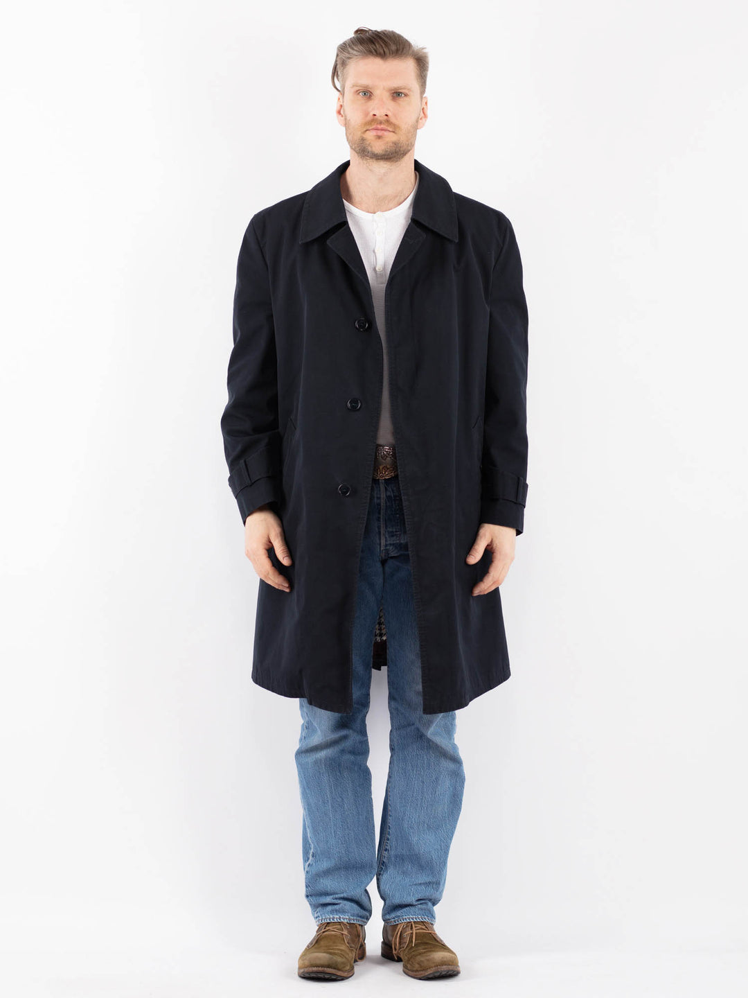 Vintage 70's Men Mac Coat in BlueZ1469