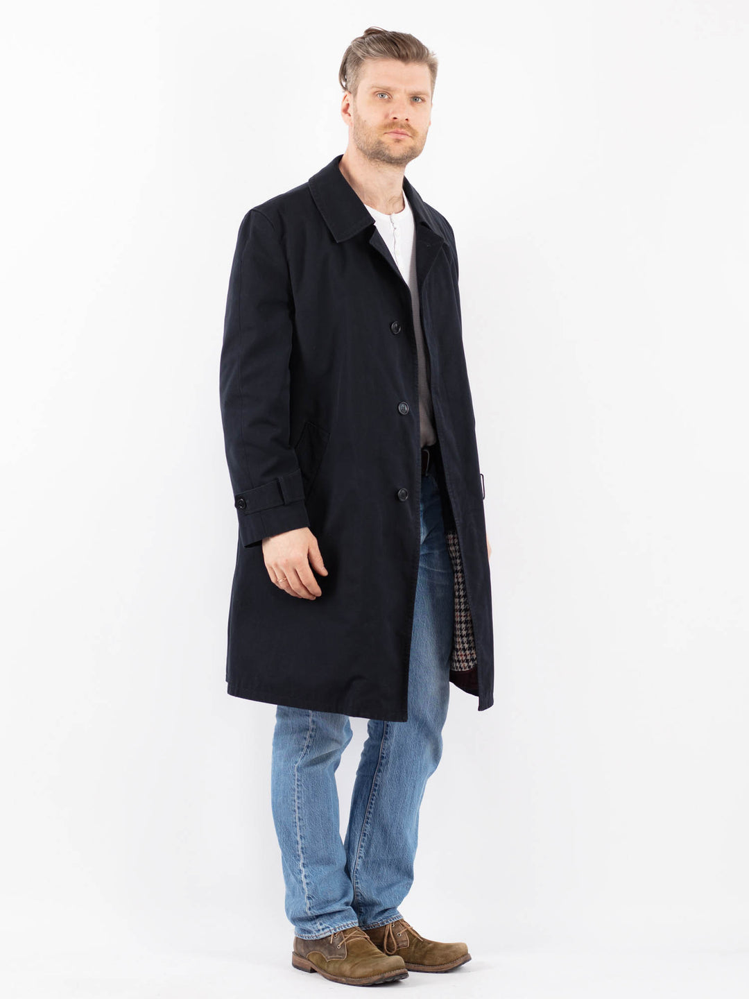 Vintage 70's Men Mac Coat in BlueZ1469