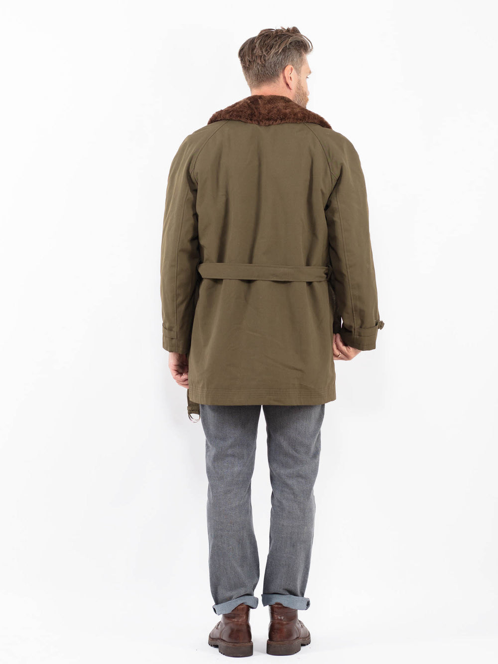 Vintage 70's Men Trench Coat in GreenZ2304