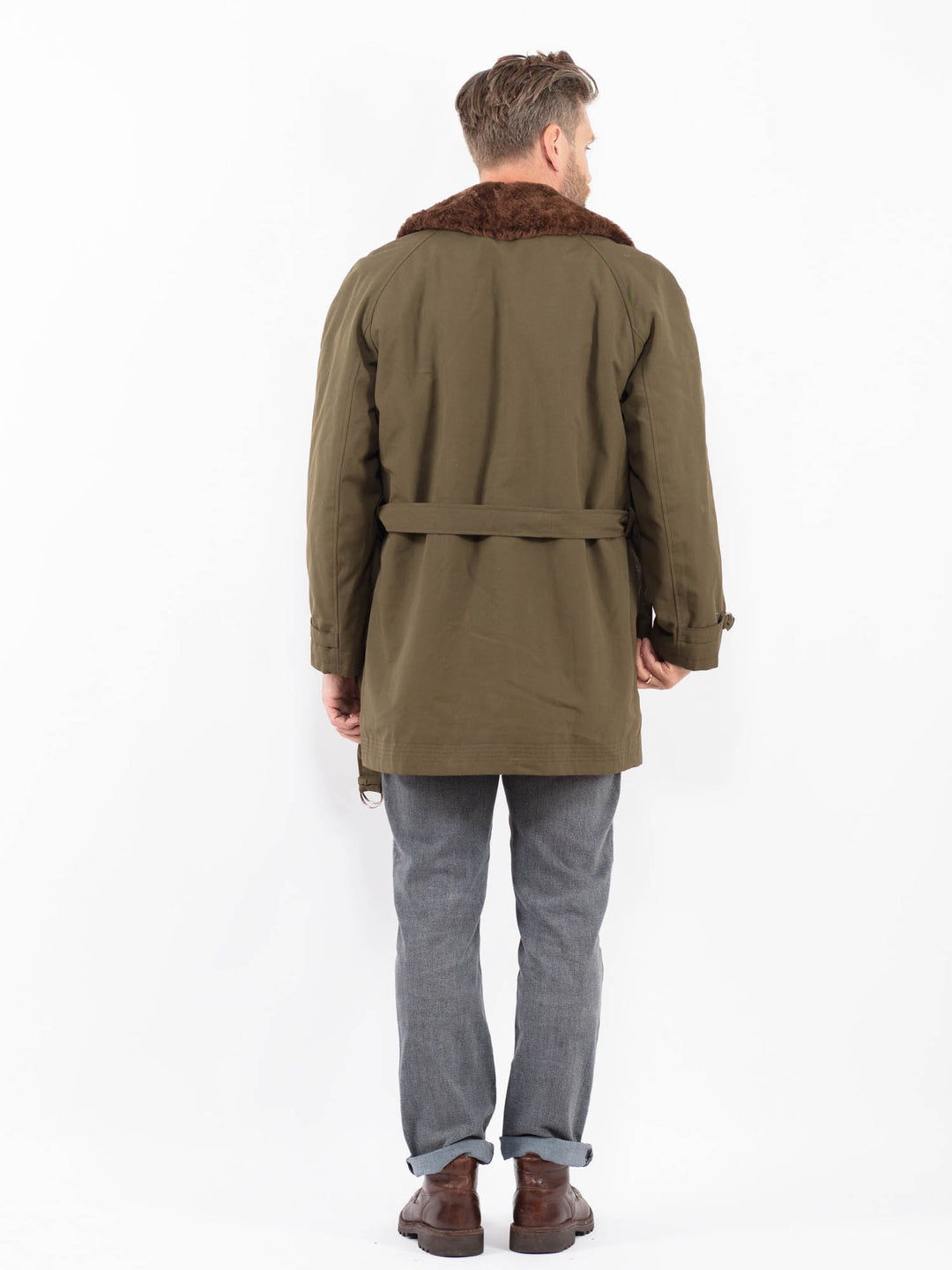 Vintage 70's Men Trench Coat in GreenZ2304