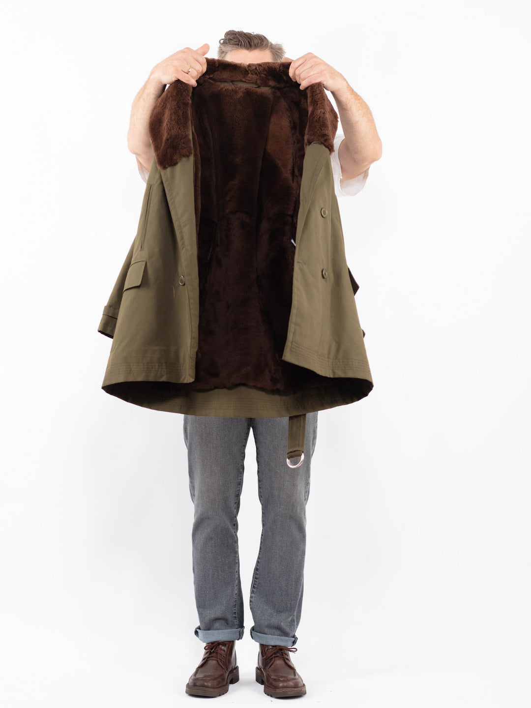 Vintage 70's Men Trench Coat in GreenZ2304