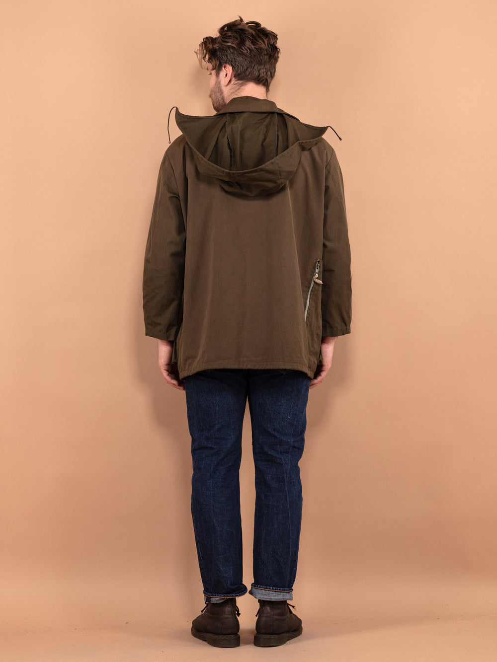 Vintage 70's Men Military Style Parka Coat in Khaki Green - NorthernGrip