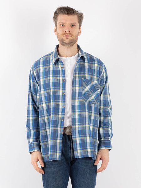 Online Vintage Store | Vintage 70's Men Plaid Flannel Shirt in