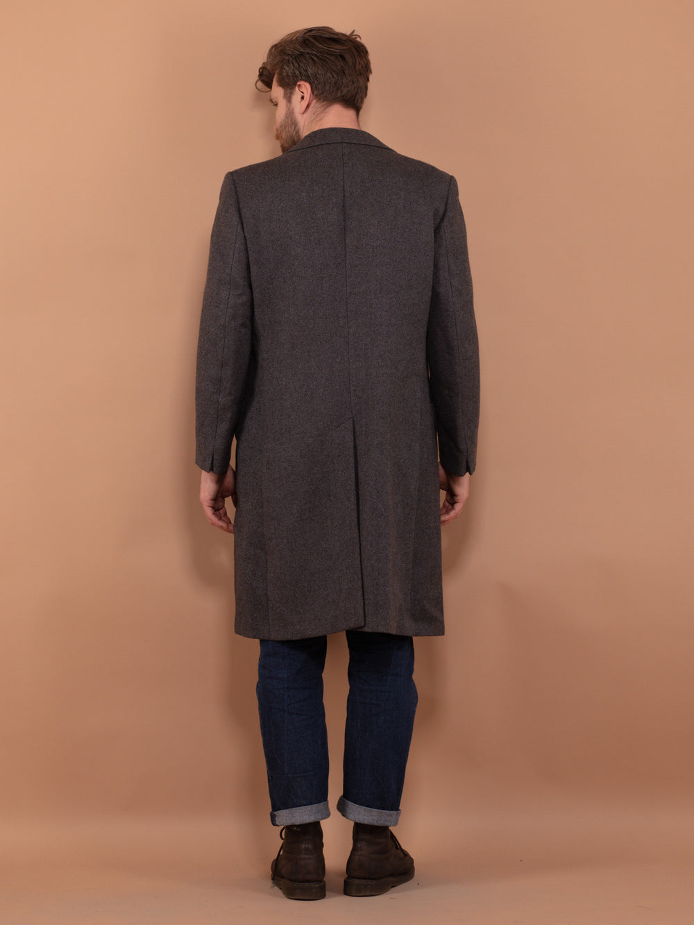Vintage 70's Men Pure New Wool Coat in Gray - NorthernGrip