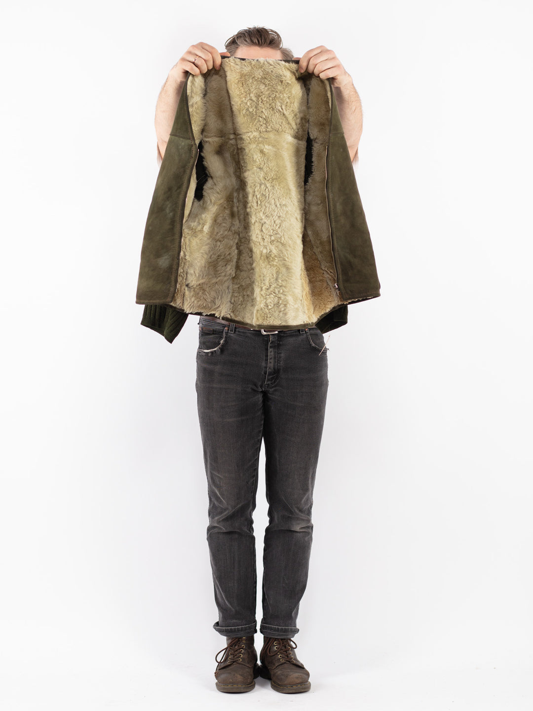 Vintage 70's Men Sheepskin Vest in