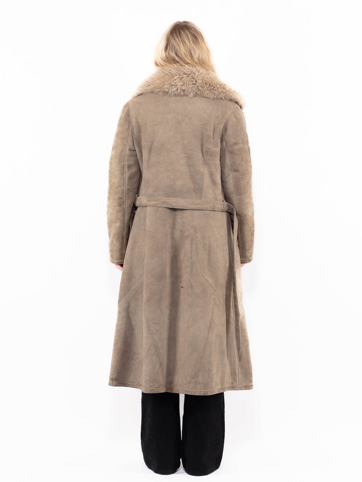 Vintage 70's Women Sheepskin Coat in BeigeA0781