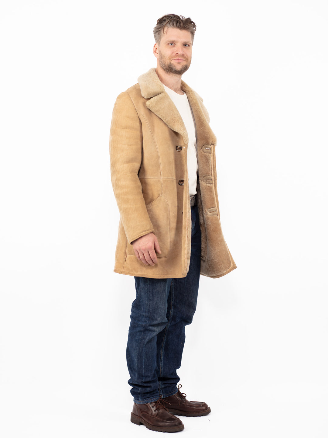 Vintage 70's Men Sheepskin in BeigeZ2542