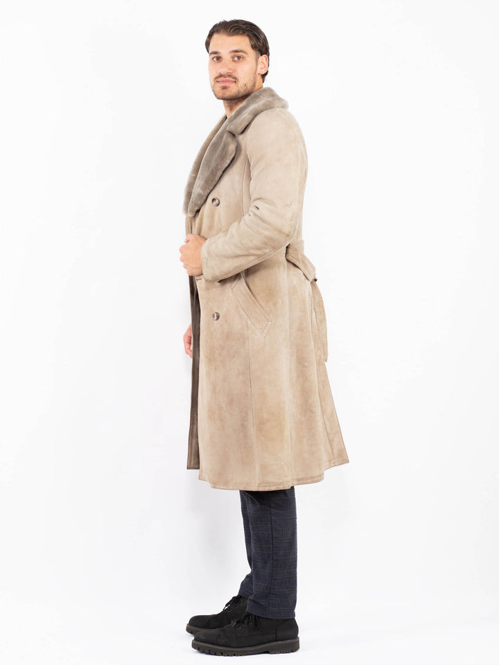 Vintage 70's Men Sheepskin Coat in BeigeZ2352