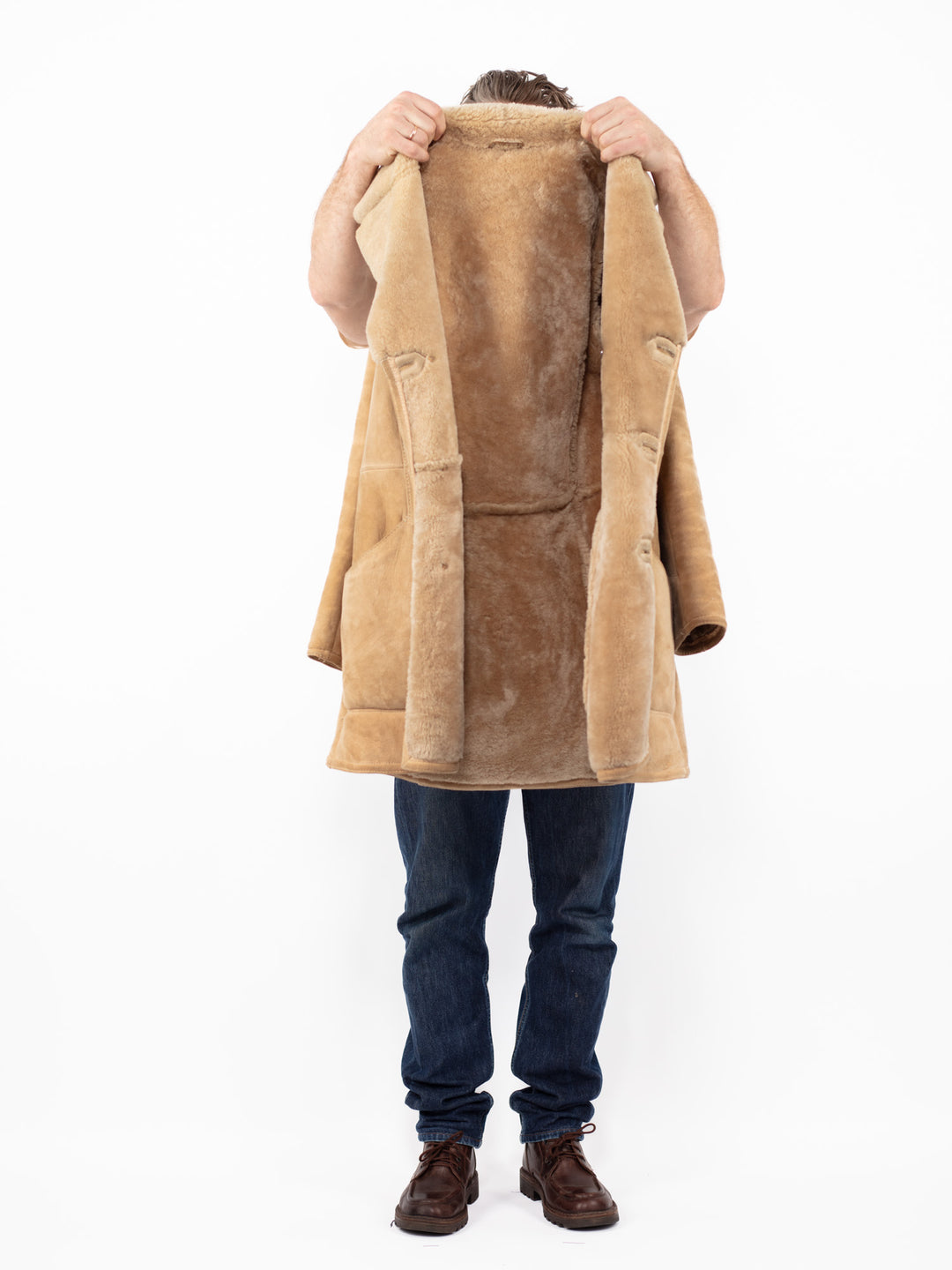 Vintage 70's Men Sheepskin in BeigeZ2542