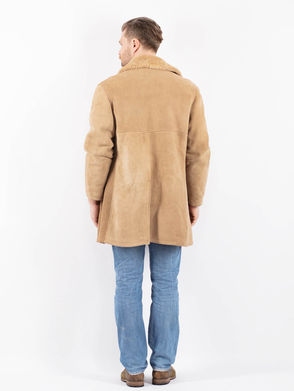 Vintage 70's Men Sheepskin Coat in BeigeZ1400
