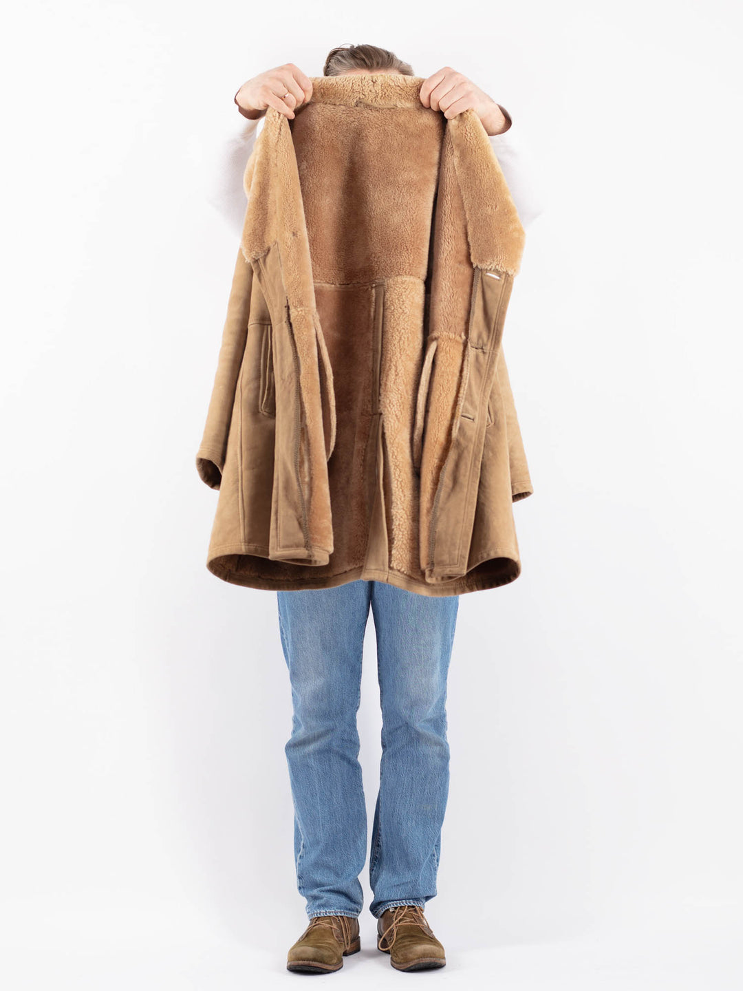 Vintage 70's Men Sheepskin Coat in BeigeZ1400