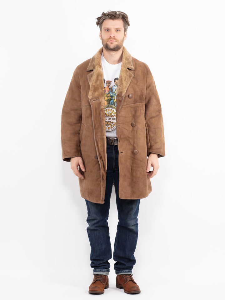 Vintage 70's Men Sheepskin Coat in BeigeZ2644