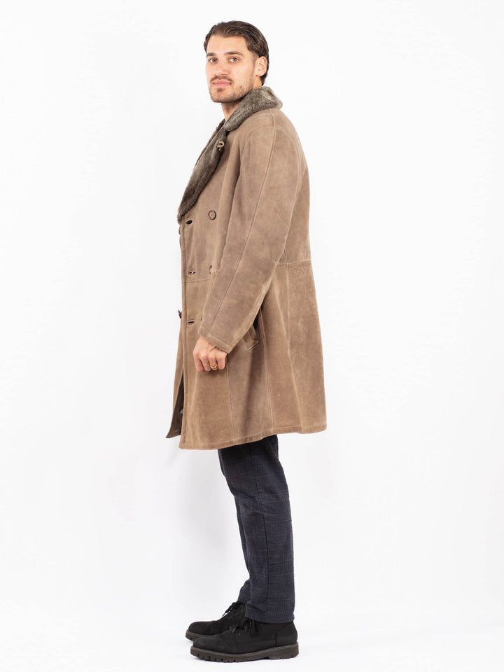 Vintage 70's Men Sheepskin Coat in BeigeZ2353
