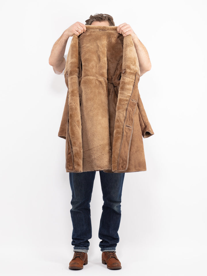 Vintage 70's Men Sheepskin Coat in BeigeZ2644