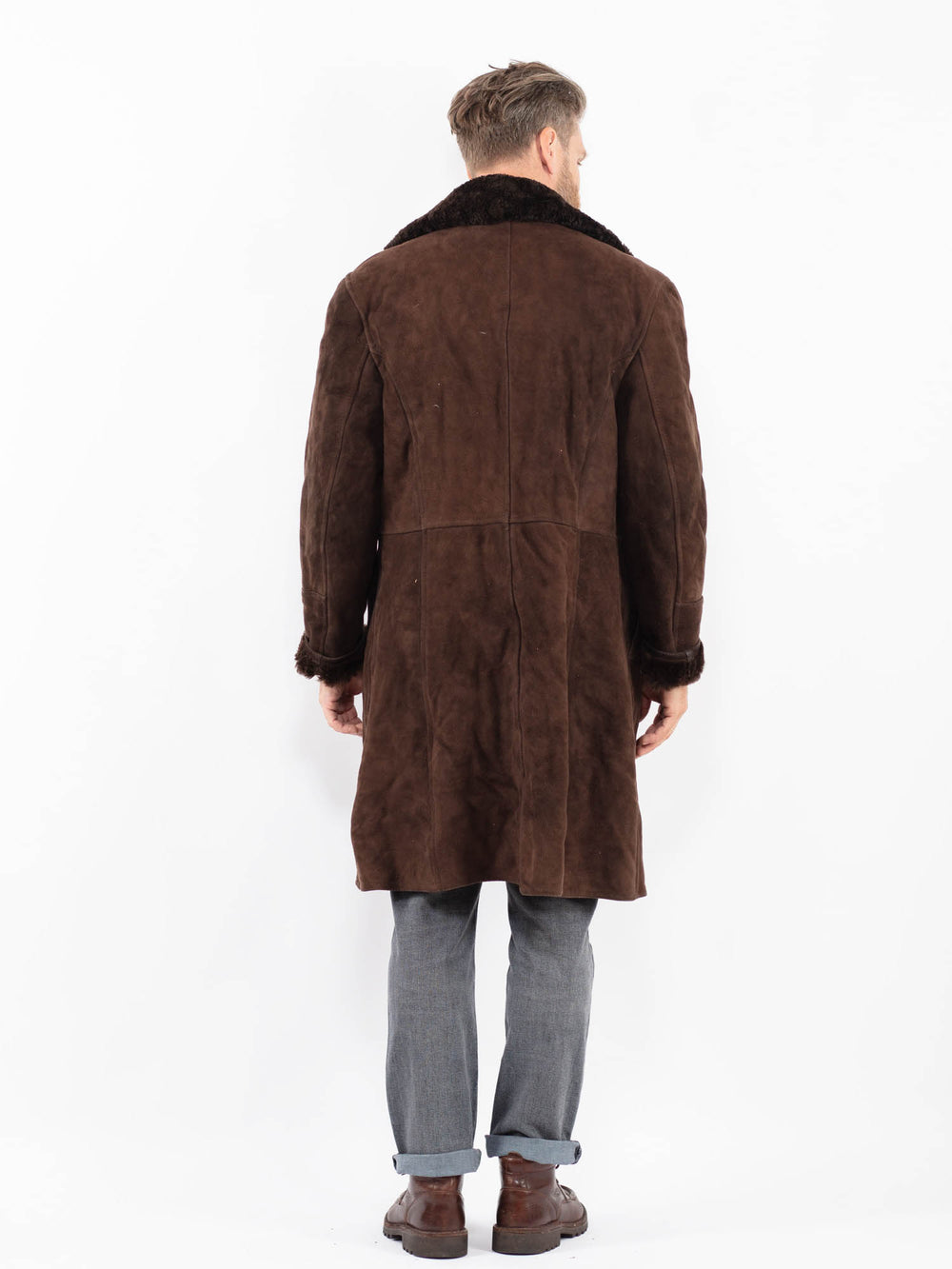 Vintage 70's Men Sheepskin Coat in BrownZ2262