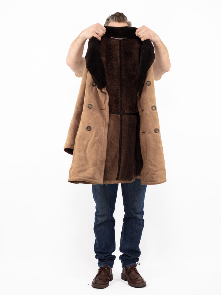 Vintage 70's Men Sheepskin Coat in BeigeZ2543