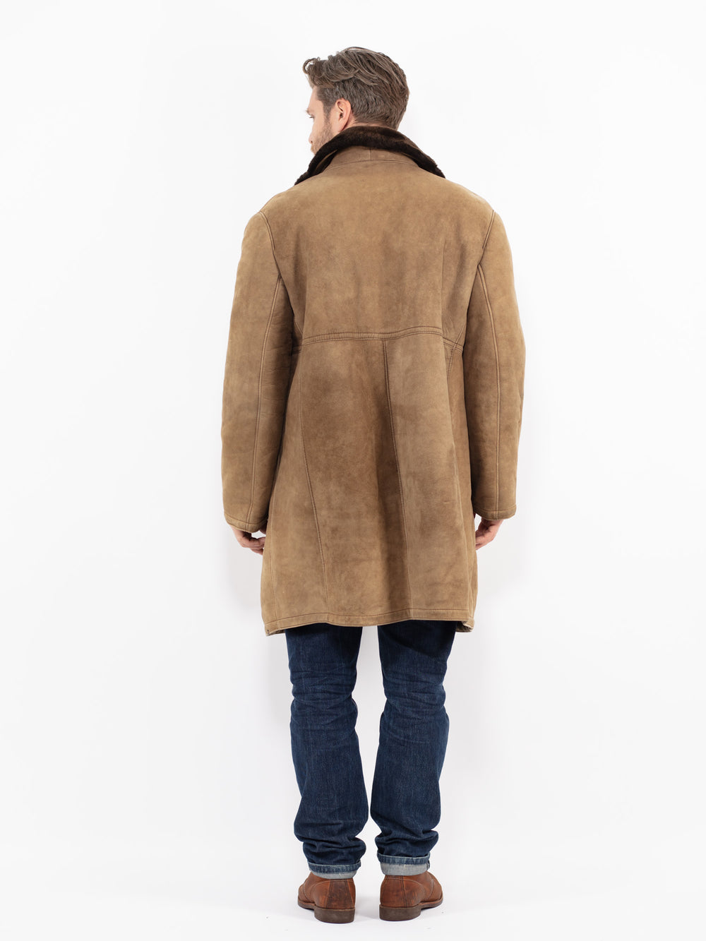 Vintage 70's Men Sheepskin Coat in BeigeZ2645