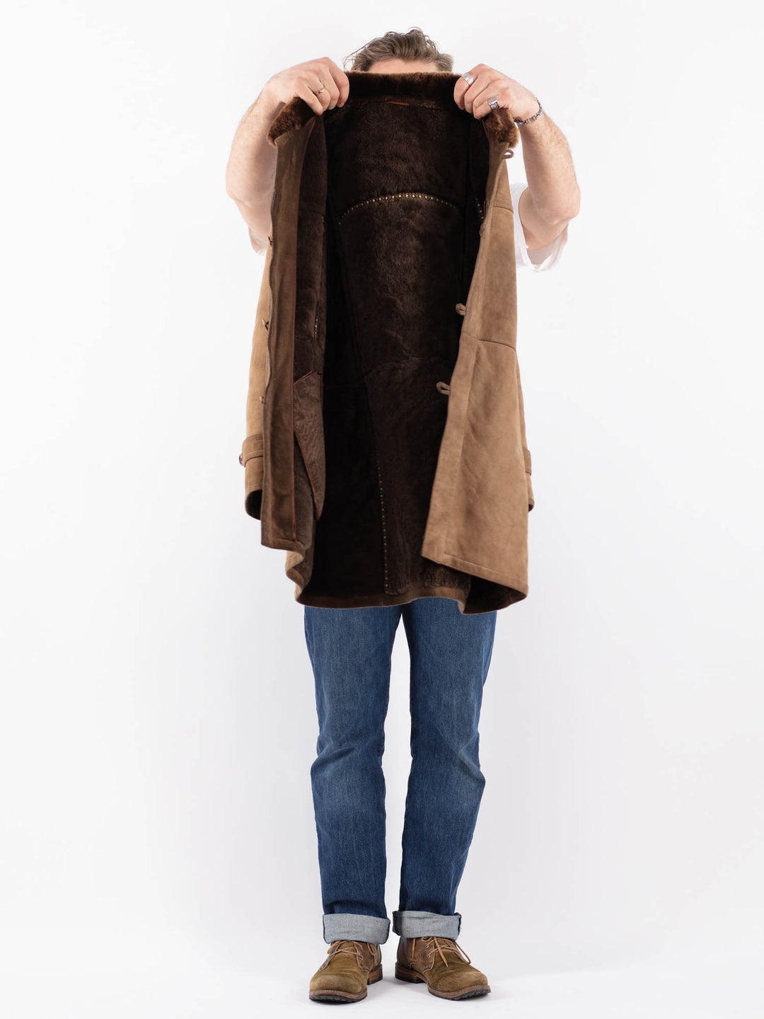 Vintage 70's Men Sheepskin in BrownZ1509