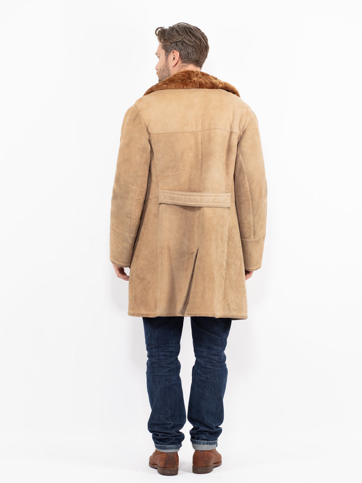 Vintage 70's Men Sheepskin Coat in BeigeZ2646
