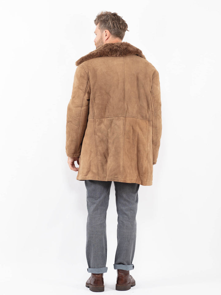 Vintage 70's Men Sheepskin Coat in BeigeZ2264
