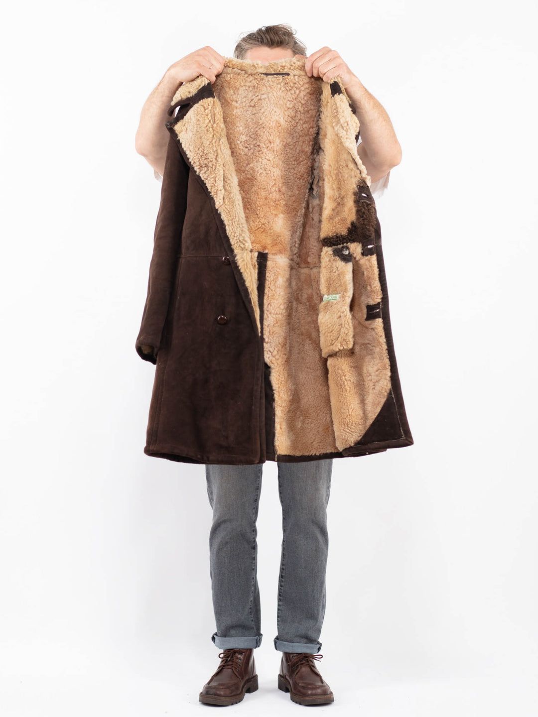 Vintage 70's Men Sheepskin in BrownZ2265