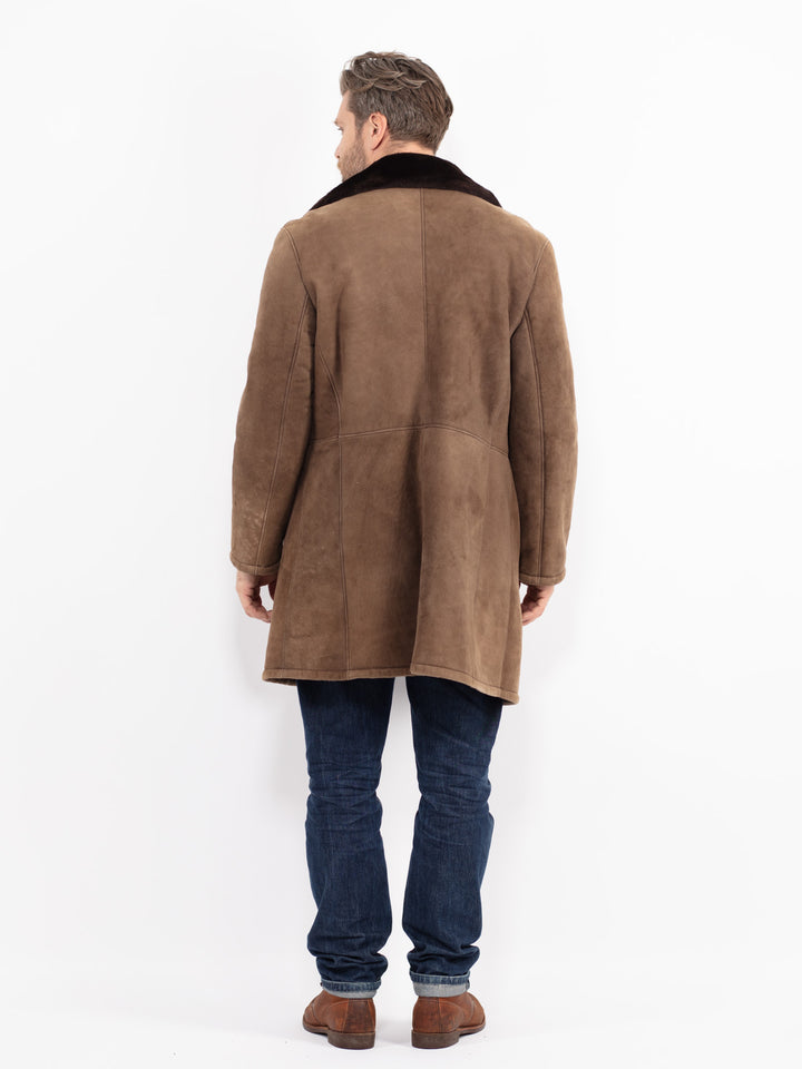 Vintage 70's Men Sheepskin Coat in BrownZ2648