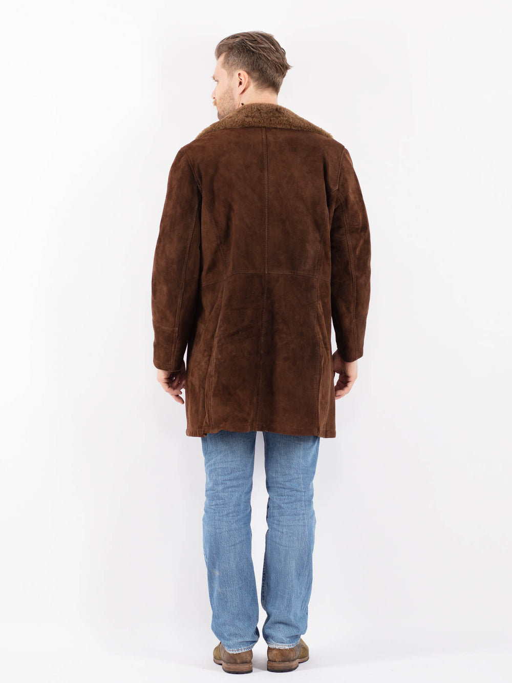Vintage 70's Men Sheepskin Coat in BrownZ1403