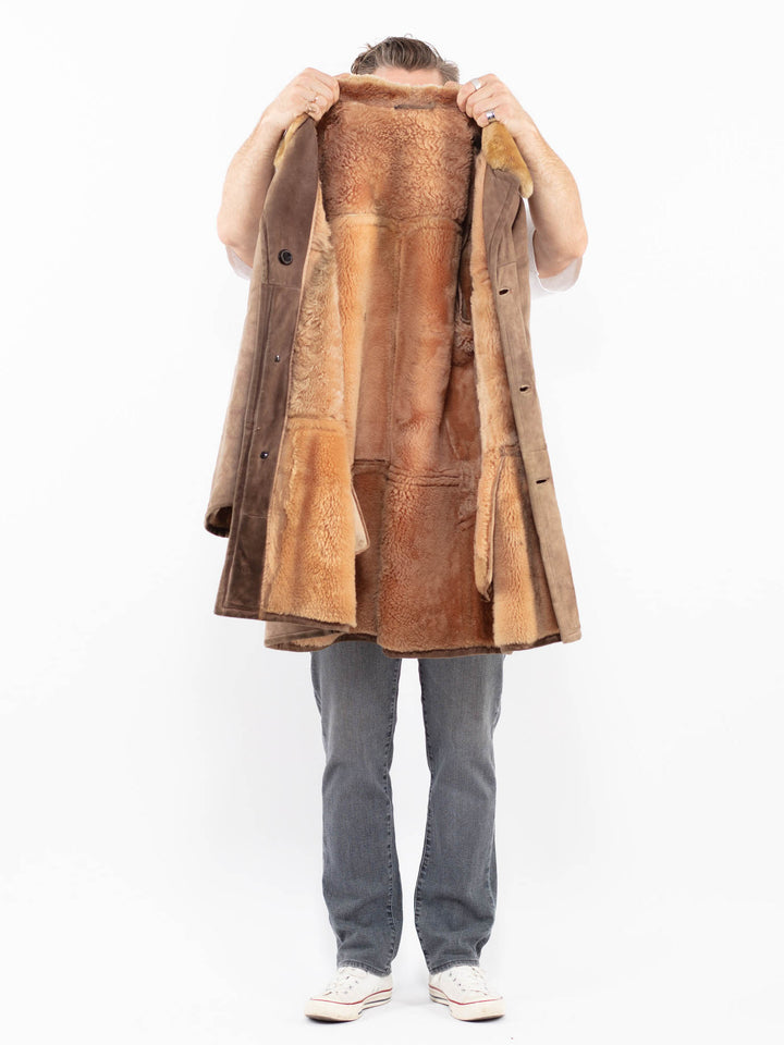 Vintage 70's Men Sheepskin Coat in BeigeZ1917
