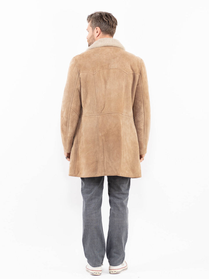 Vintage 70's Men Sheepskin Coat in BeigeZ1918