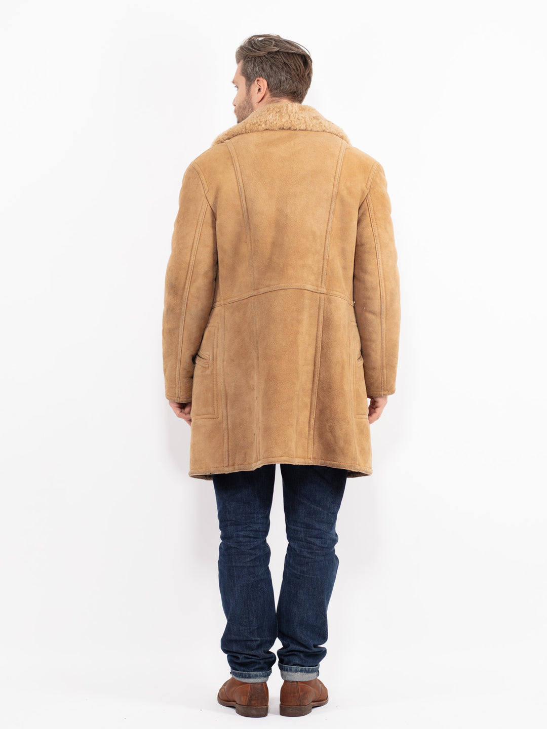 Vintage 70's Men Sheepskin Coat in BeigeZ2650