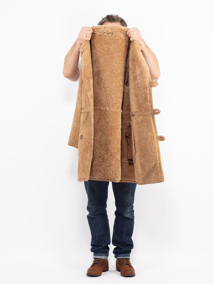 Vintage 70's Men Sheepskin Coat in BeigeZ2650