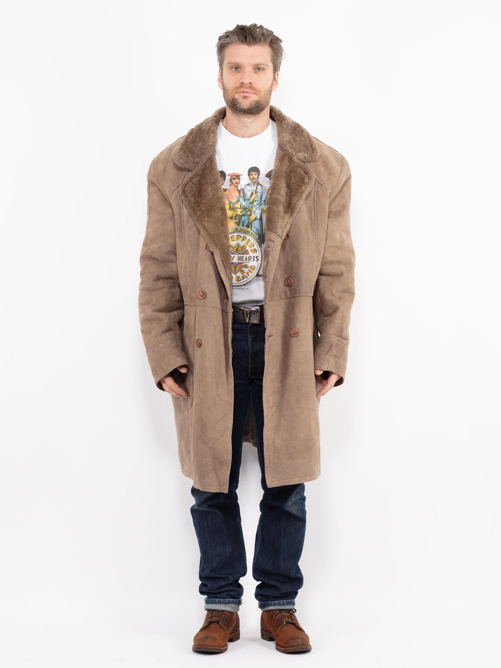 Vintage 70's Men Sheepskin Coat in BeigeZ2651