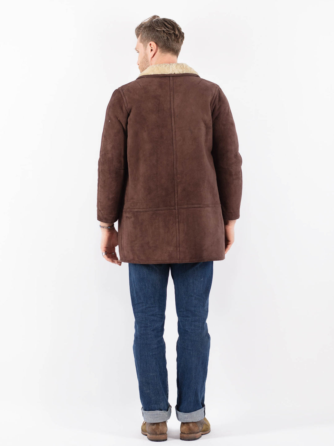 Vintage 70's Men Sheepskin Coat in BrownZ1512
