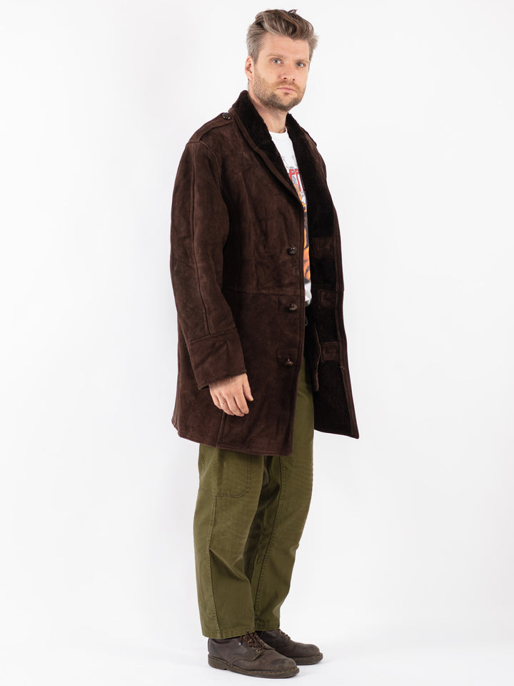 Vintage Men Sheepskin Coat in