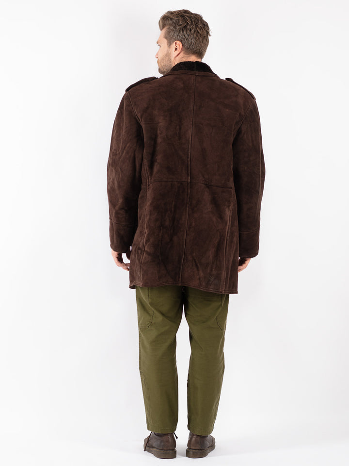 Vintage Men Sheepskin Coat in