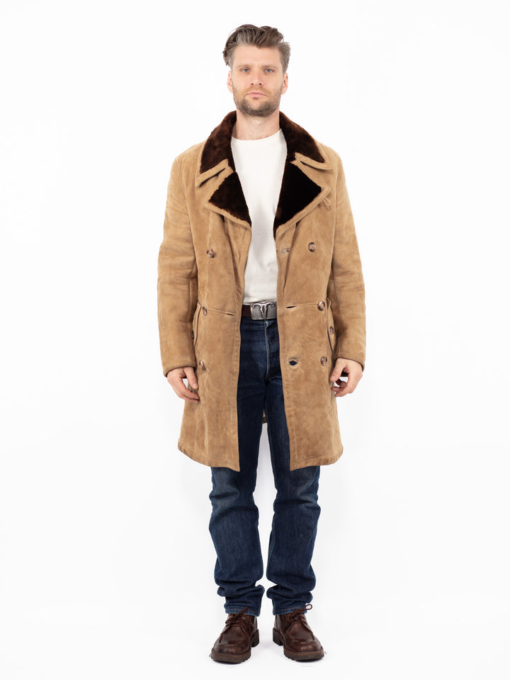 Vintage 70's Men Sheepskin Coat in BeigeZ2547