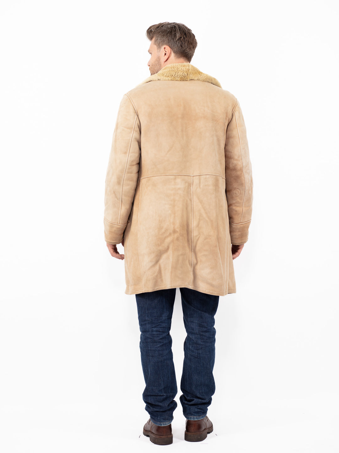Vintage 70's Men Sheepskin Coat in BeigeZ2548