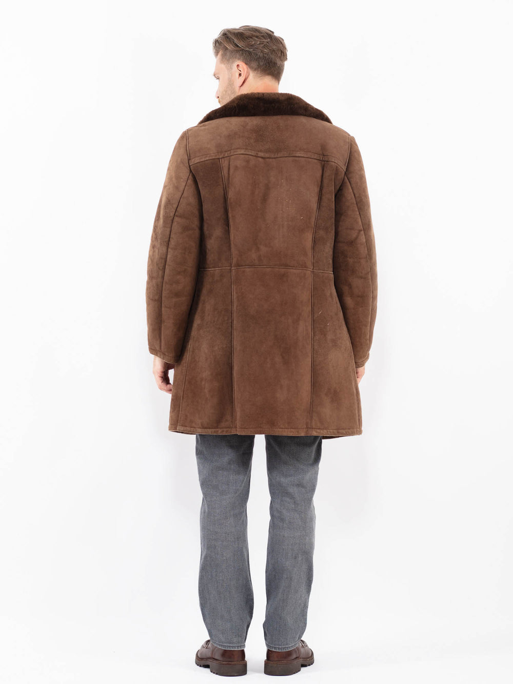 Vintage 70's Men Sheepskin Coat in BrownZ2047
