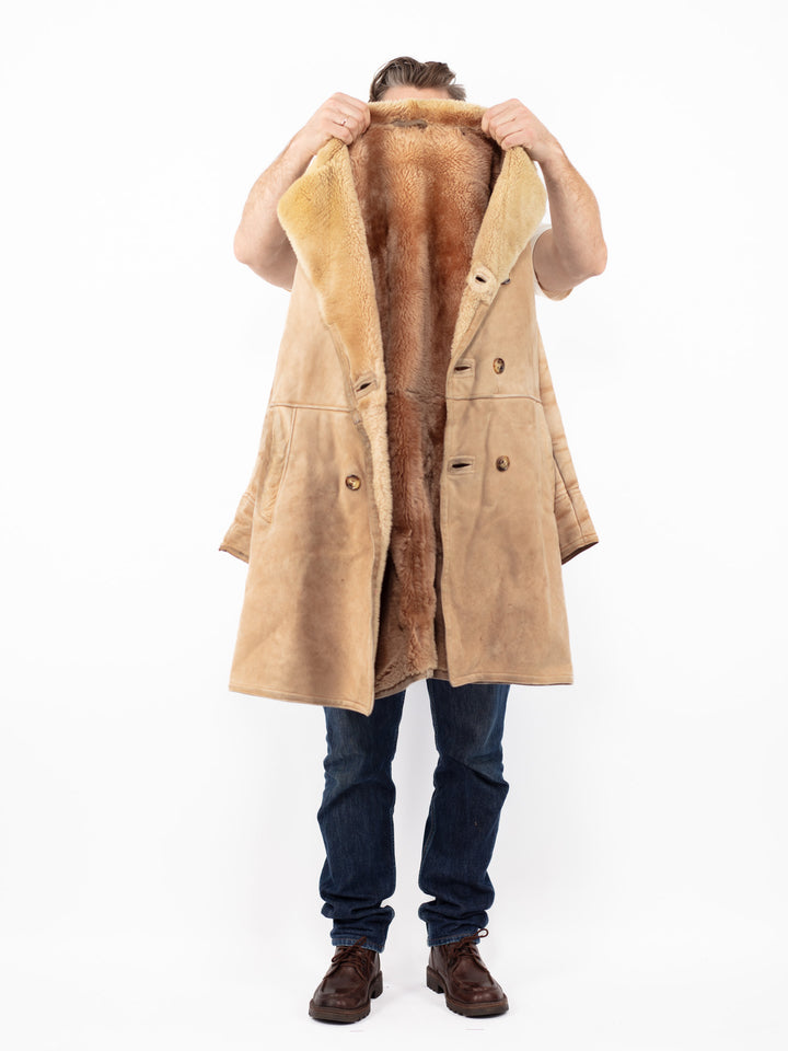 Vintage 70's Men Sheepskin Coat in BeigeZ2548
