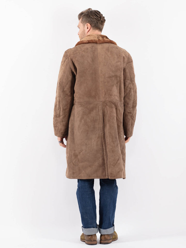 Vintage 70's Men Sheepskin Coat in BeigeZ1514