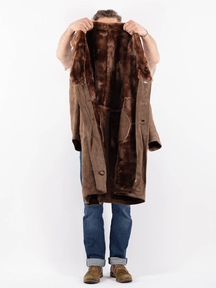 Vintage 70's Men Sheepskin Coat in BeigeZ1514