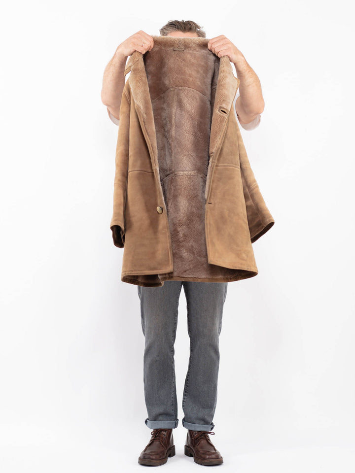 Vintage 70's Men Sheepskin Coat in BeigeZ2274