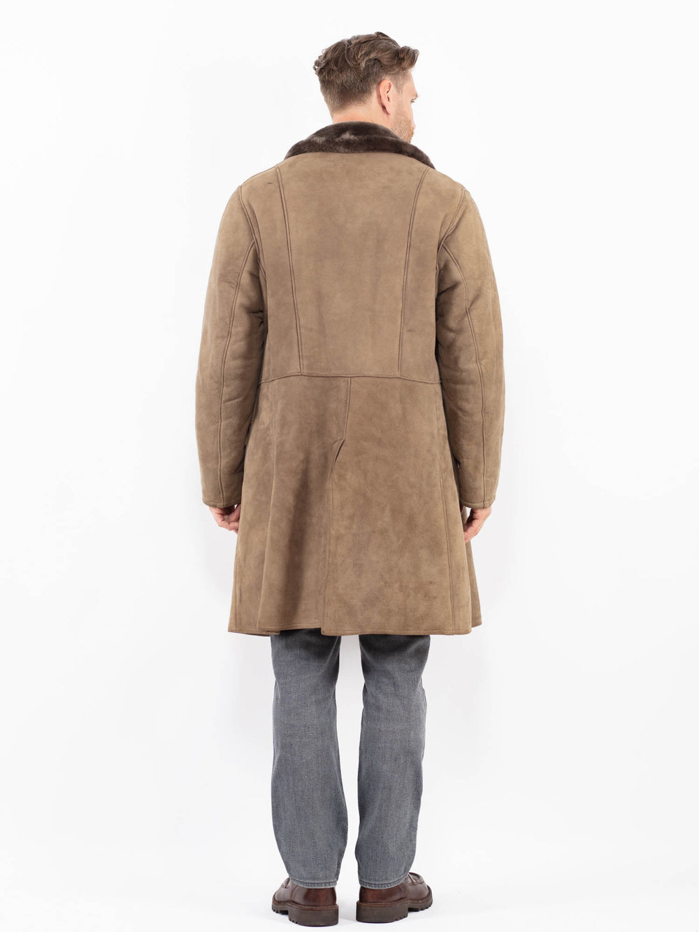 Vintage 70's Men Sheepskin Coat in BeigeZ2049