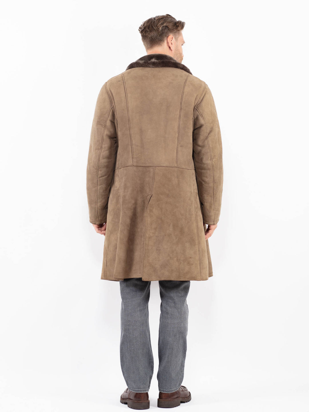 Vintage 70's Men Sheepskin Coat in BeigeZ2049