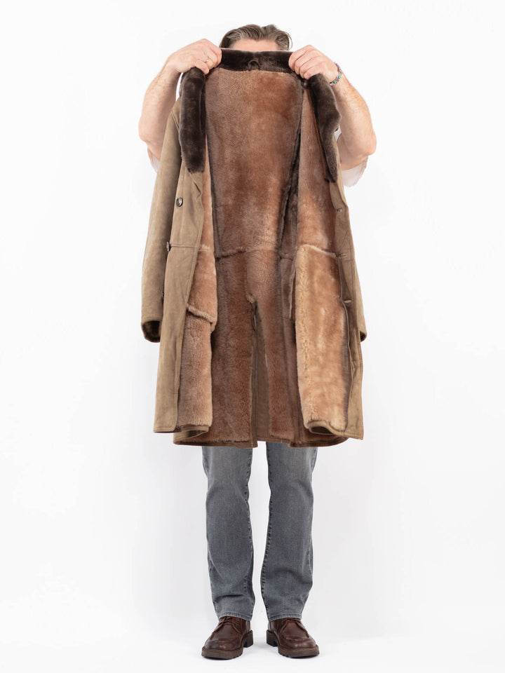 Vintage 70's Men Sheepskin Coat in BeigeZ2049
