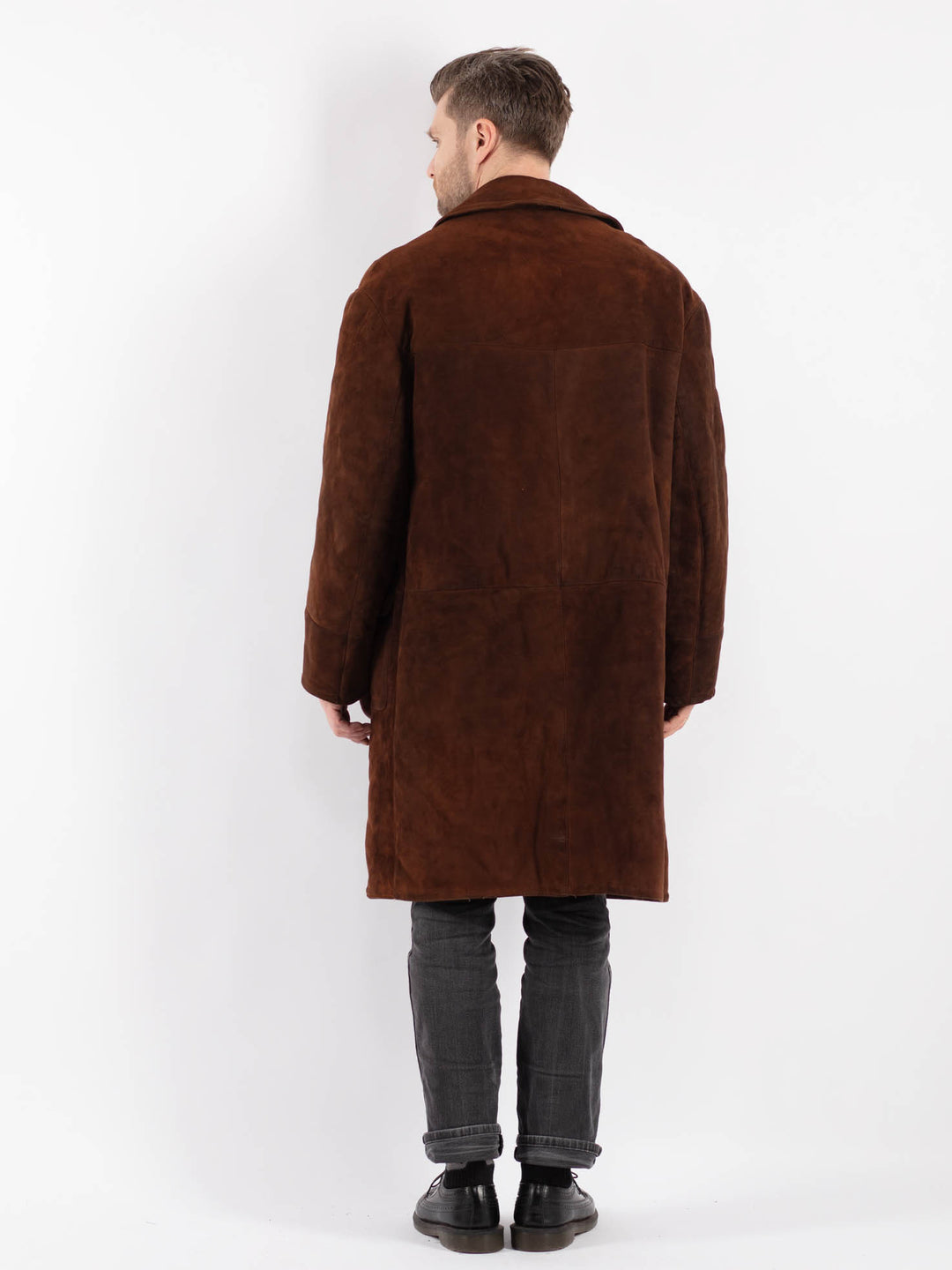 Vintage 70's Men Sheepskin Coat in Brown