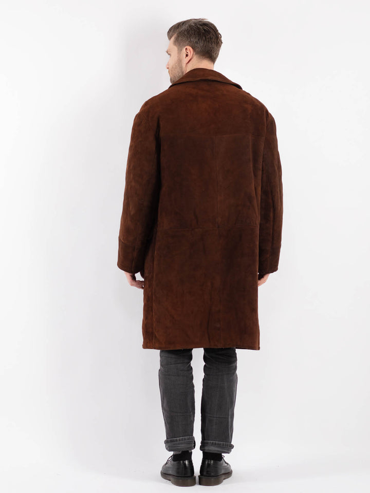 Vintage 70's Men Sheepskin Coat in Brown