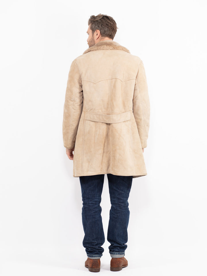 Vintage 70's Men Sheepskin Coat in BeigeZ2659