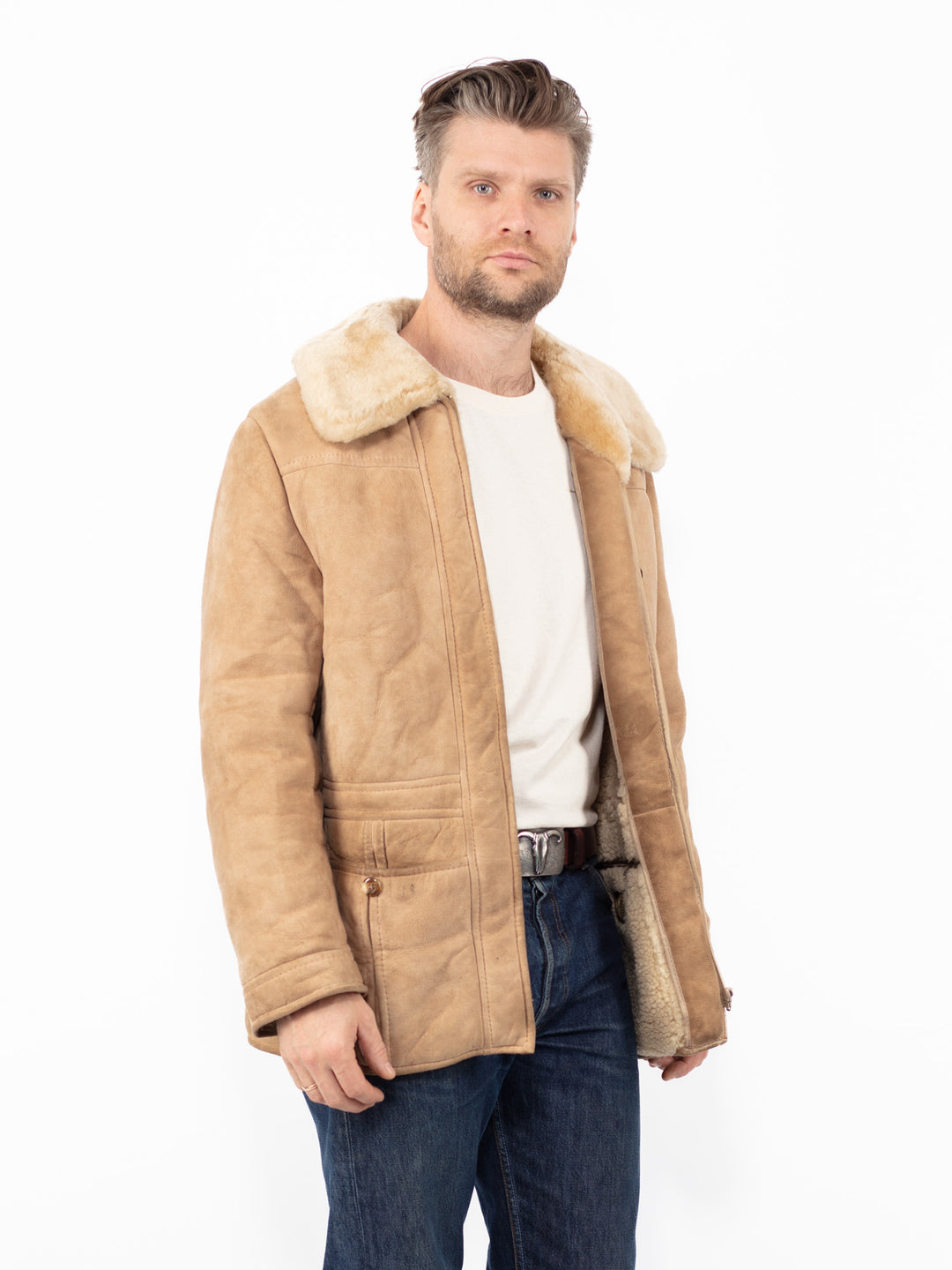 Vintage 70's Men Sheepskin in BeigeZ2551